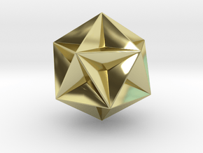 0415 Great Dodecahedron (F&full Color, 8cm) #001 in 18k Gold Plated Brass