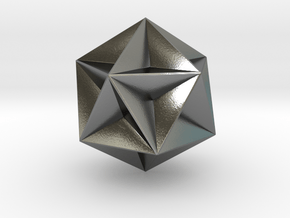 0415 Great Dodecahedron (F&full Color, 8cm) #001 in Polished Silver