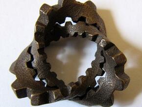 Trefoil with Cogs in Polished Bronze Steel