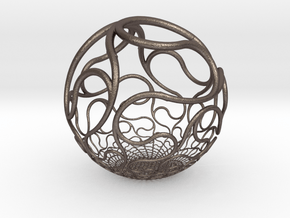 YyI Sphere in Polished Bronzed Silver Steel