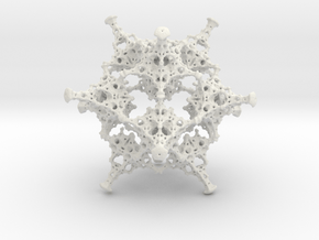 Rotated Icosahedron in White Natural Versatile Plastic
