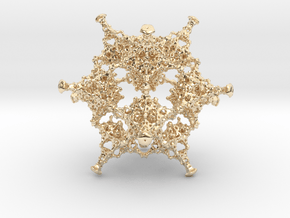 Rotated Icosahedron in 14k Gold Plated Brass