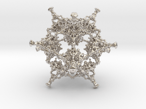 Rotated Icosahedron in Rhodium Plated Brass