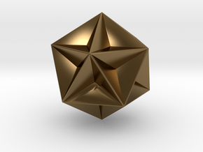 0414 Great Dodecahedron (F&full сolor, 3cm) #001 in Polished Bronze
