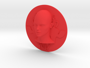 Art Nouveau - Round Disc 80mm (001) in Red Processed Versatile Plastic
