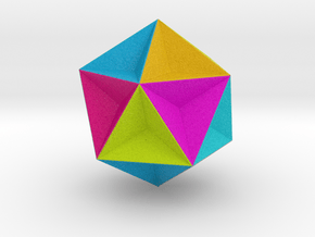 0414 Great Dodecahedron (F&full сolor, 3cm) #001 in Full Color Sandstone
