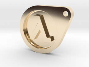 Half Life Dog Tag in 14k Gold Plated Brass