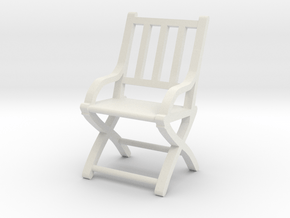 1:48 Vertical Slatted Civil War Folding Chair in White Natural Versatile Plastic