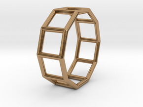 0343 Decagonal Prism E (a=1cm) #001 in Polished Brass