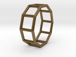 0343 Decagonal Prism E (a=1cm) #001 in Polished Bronze