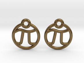 Tiny Pi Earrings in Natural Bronze