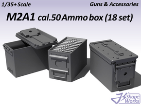 1/35+ M2A1 cal.50 Ammo box (18 set) in Smoothest Fine Detail Plastic: 1:35