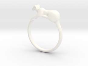 Feline Band - Ring version in White Processed Versatile Plastic: 7 / 54