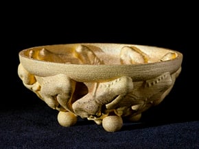 Elastic Life-cycle Bowl, 4 inch - Fine Art Sculpt. in Polished Gold Steel
