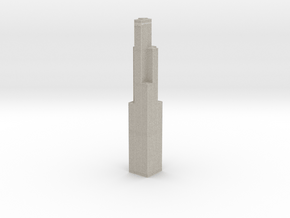 Willis Tower (1:1200 Scale) in Natural Sandstone