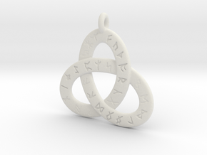 Saxon Rune Poem Triquetra 4.5cm in White Premium Versatile Plastic