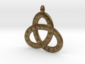 Saxon Rune Poem Triquetra 4.5cm in Natural Bronze