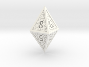 Hedron D8 Closed (Solid), balanced gaming die in White Processed Versatile Plastic