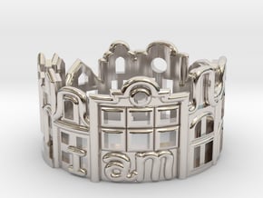 Amsterdam Ring - Gift for Traveler in Platinum: 6 / 51.5
