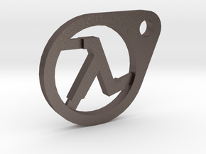 Half-Life Lambda Keychain in Polished Bronzed Silver Steel