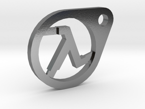 Half-Life Lambda Keychain in Polished Silver