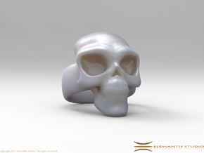 Skull Ring 'Sole'  in White Premium Versatile Plastic: 6 / 51.5