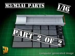 M3/M3A1 halftrack parts (1/16) (2of2) in Tan Fine Detail Plastic