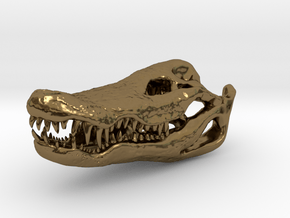 Crocodile Head Skeleton Pendant [30mm] in Polished Bronze