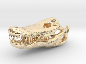 Crocodile Head Skeleton Pendant [30mm] in 14k Gold Plated Brass