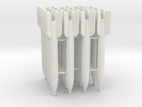 16 M-13 Rockets 1:12 scale in White Natural Versatile Plastic