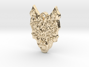 Wolfs Head in 14K Yellow Gold