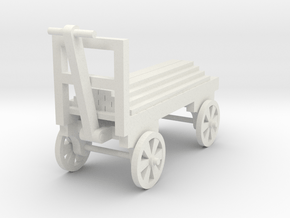 Cart - Wood Load - HO Scale 87:1 in White Natural Versatile Plastic