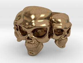 Skull Ring 'Trinity'  in Natural Brass: 6 / 51.5