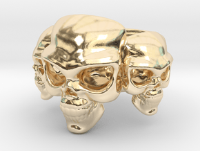 Skull Ring 'Trinity'  in 14K Yellow Gold: 6 / 51.5