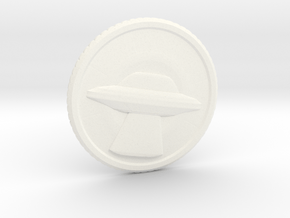 Invasion coin (1.4") in White Processed Versatile Plastic