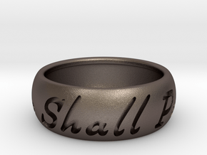 This Too Shall Pass Ring size 13 in Polished Bronzed Silver Steel