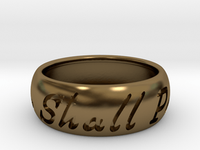 This Too Shall Pass Ring size 13 in Polished Bronze