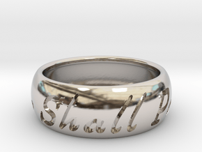 This Too Shall Pass Ring size 13 in Rhodium Plated Brass