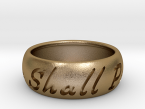 This Too Shall Pass Ring size 13 in Polished Gold Steel