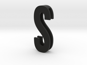 Choker Slide Letters (4cm) - Letter S in Black Premium Versatile Plastic