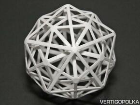 1st Stellation of an Icosidodecahedron in White Natural Versatile Plastic