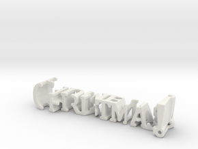 3dWordFlip: Christmas!/Humbug! in White Natural Versatile Plastic