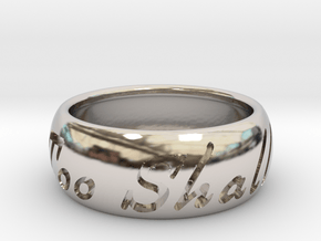 This Too Shall Pass ring size 11 in Rhodium Plated Brass