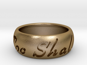 This Too Shall Pass ring size 11 in Polished Gold Steel