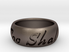 This Too Shall Pass Size ring size 10 1/2 in Polished Bronzed Silver Steel
