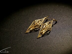 geosharp earrings in Natural Brass