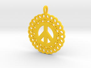 17- Peace Heart circles  in Yellow Processed Versatile Plastic: Small