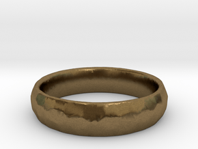 Beaten Ring 03 - Size 9 - 5.25mm wide in Natural Bronze