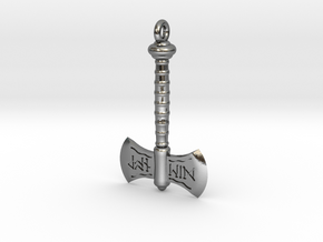 Battleaxe Pendant in Polished Silver