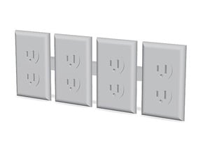 Electrical Outlet Faces; 1/6 Scale - Qty 4 in Tan Fine Detail Plastic